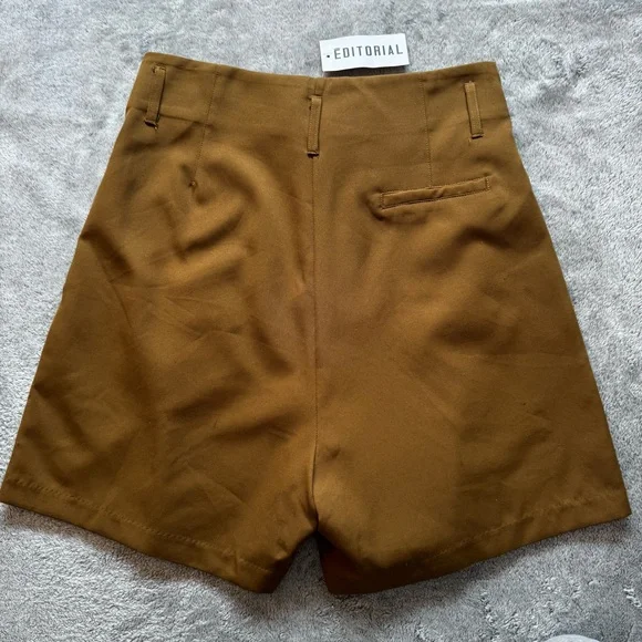 NWT Lioness High Waist Tailored Kaki/Mustard/Green/Brown Shorts - M - Picture 3 of 7